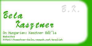 bela kasztner business card